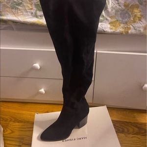 Black Suede Over The Knee Boots